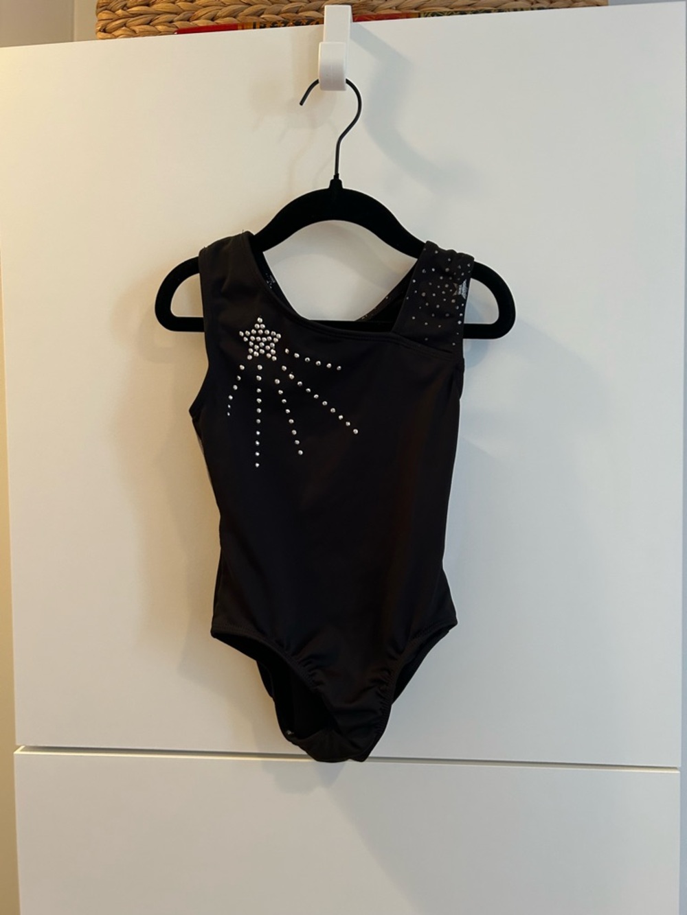 More Than Magic Black Dance Leotard with Star Rhinestones -Size XS (4/5)